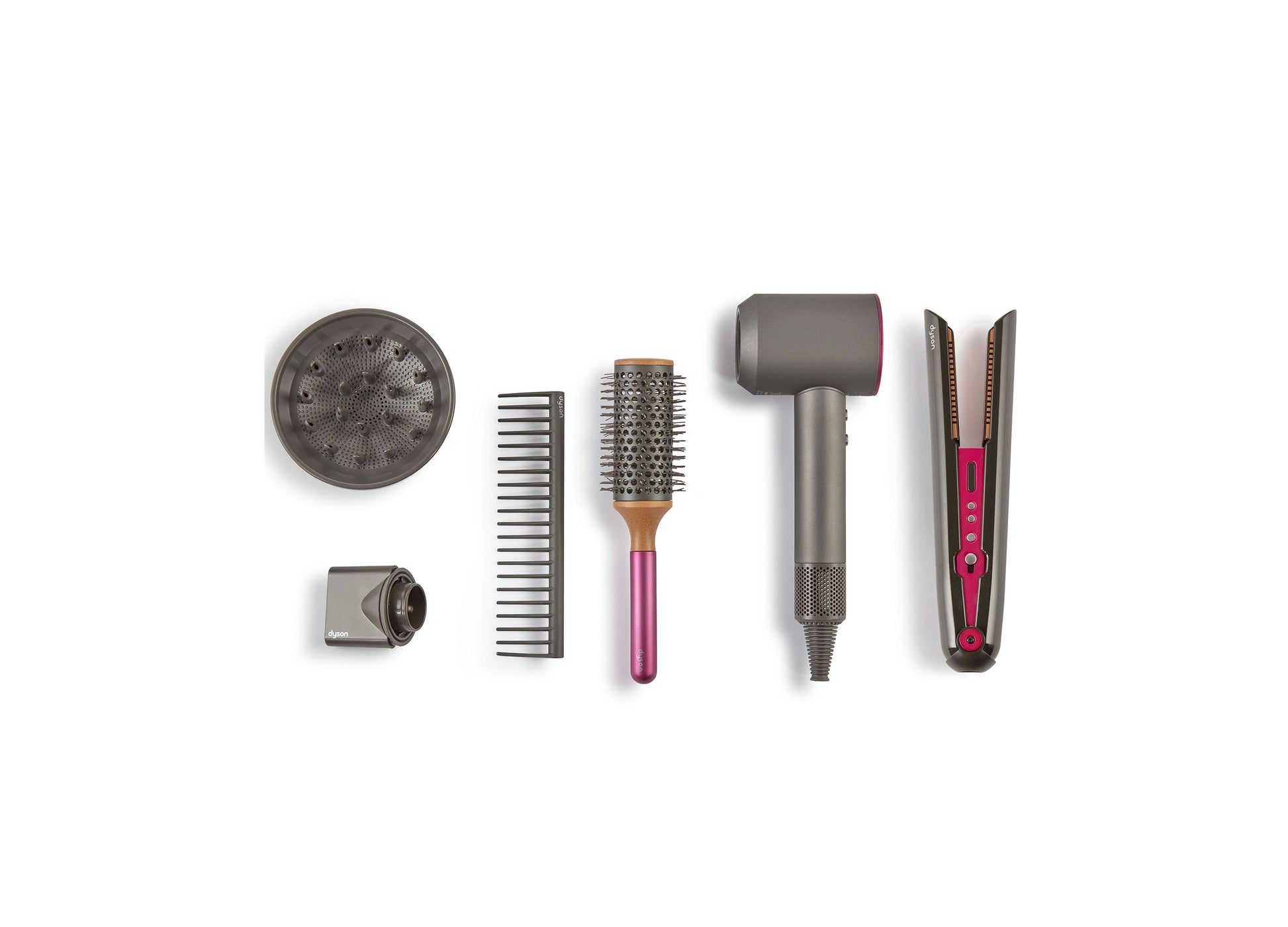 Dyson Style Set toy hair styling tools with brush, comb, straightener and dryer