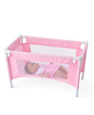 Journey Girls Pastel Pink Baby Doll Crib Playset