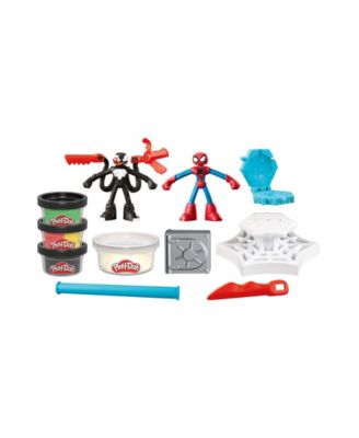Play-Doh Marvel Spider-Man Web-Slinging Battle Playset with Spider-Man and Venom figures, web-slinger tool, and acces...