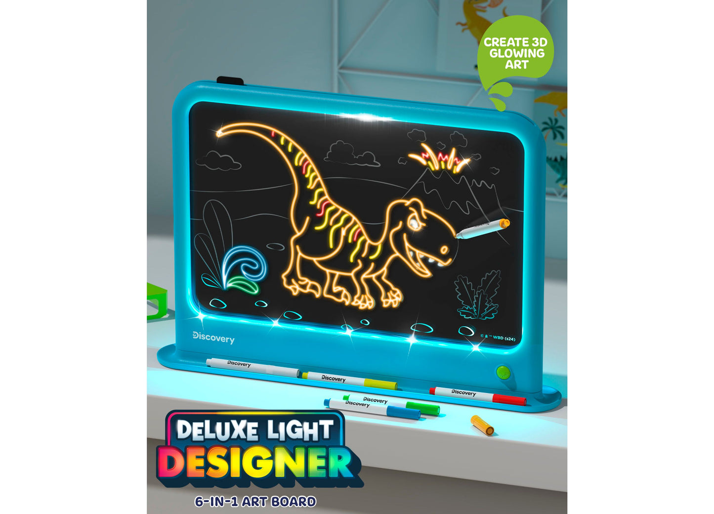Discovery Kids Deluxe Light Designer 6-in-1 Art Board Drawing Kit