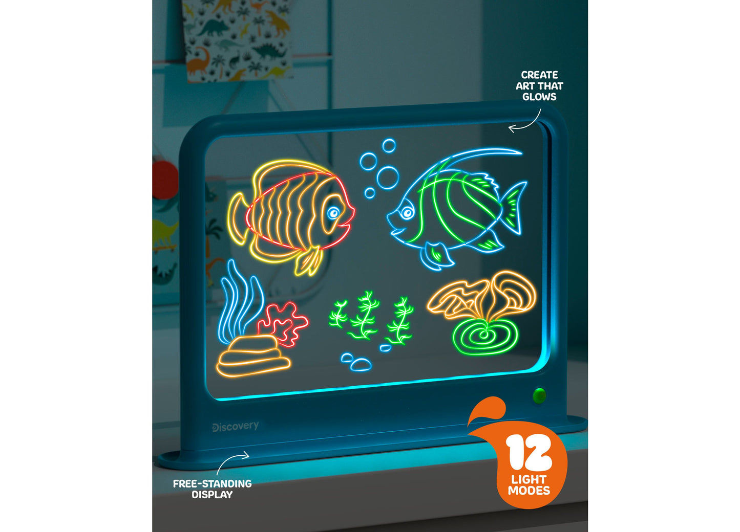 Discovery Kids Deluxe Light Designer 6-in-1 Art Board Drawing Kit