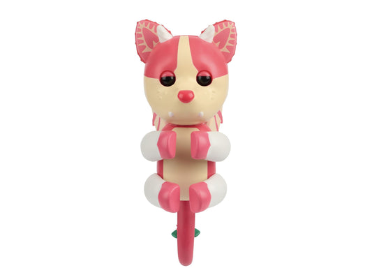 Pink and cream Strawberry Shortcake Bat Dragon interactive pet toy with poseable articulated body and tail on plain white background