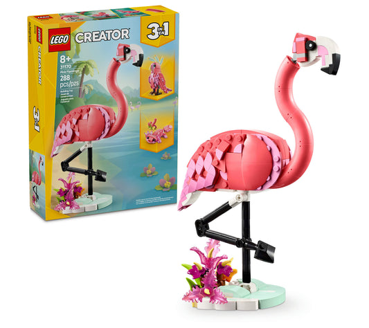 LEGO® Creator 3in1 Wild Animals: Pink Flamingo Animal Toy Playset 31170