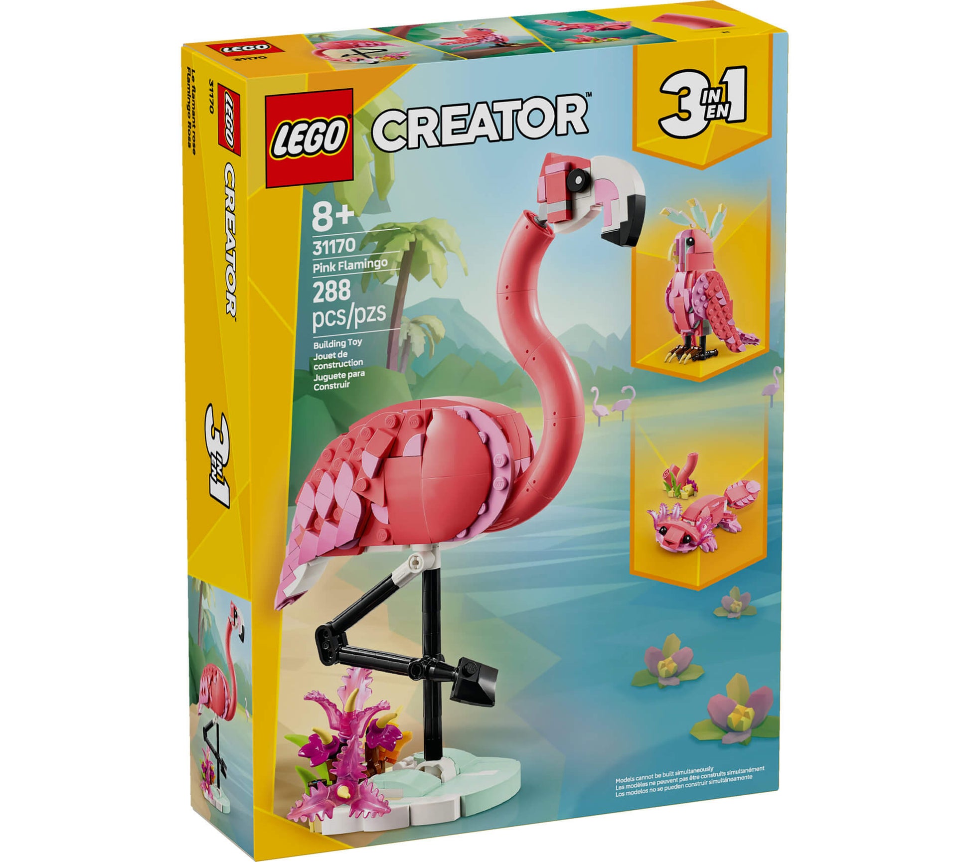 LEGO® Creator 3in1 Wild Animals: Pink Flamingo Animal Toy Playset 31170