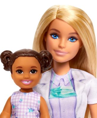 Barbie Dentist Playset with Blonde Doll, Kid Patient, and Dental Accessories