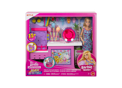 Barbie Mysteries Beach Detectives Malibu Doll and Cotton Candy Game Playset