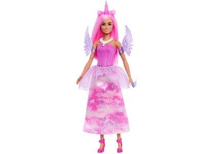 Barbie Fantasy-Themed Advent Calendar with pink-haired doll wearing purple wings and magical outfit