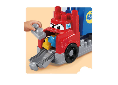 Mega Bloks First Builders Build and Race Rig red toy truck with building blocks
