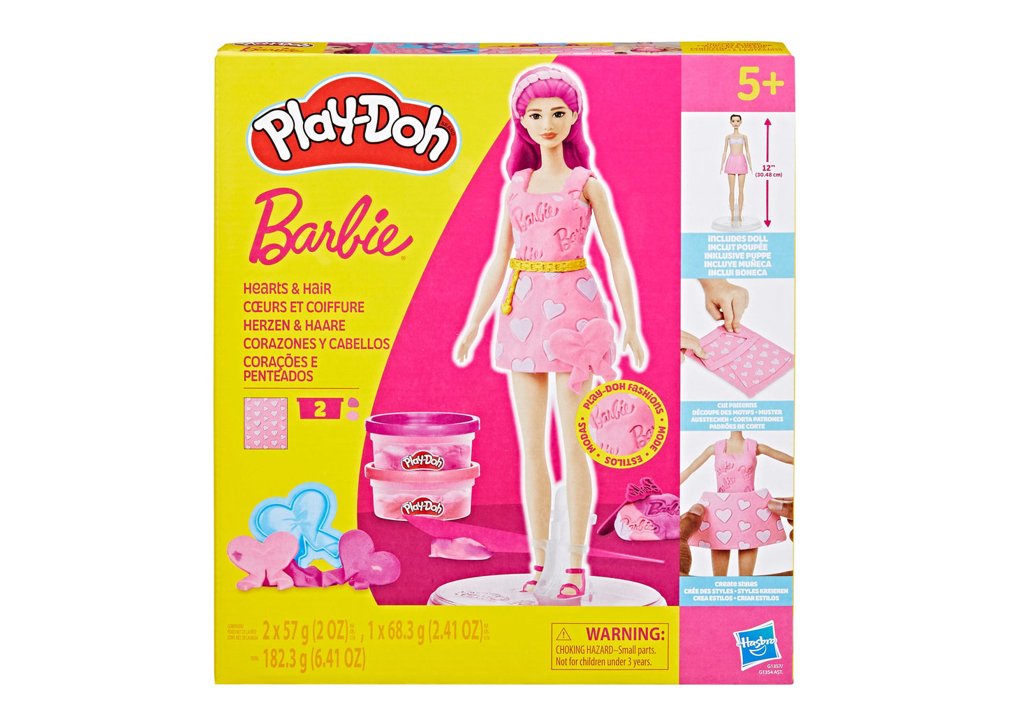 Play-Doh Barbie Hearts and Hair Set - Styling and Fashion Creation Kit