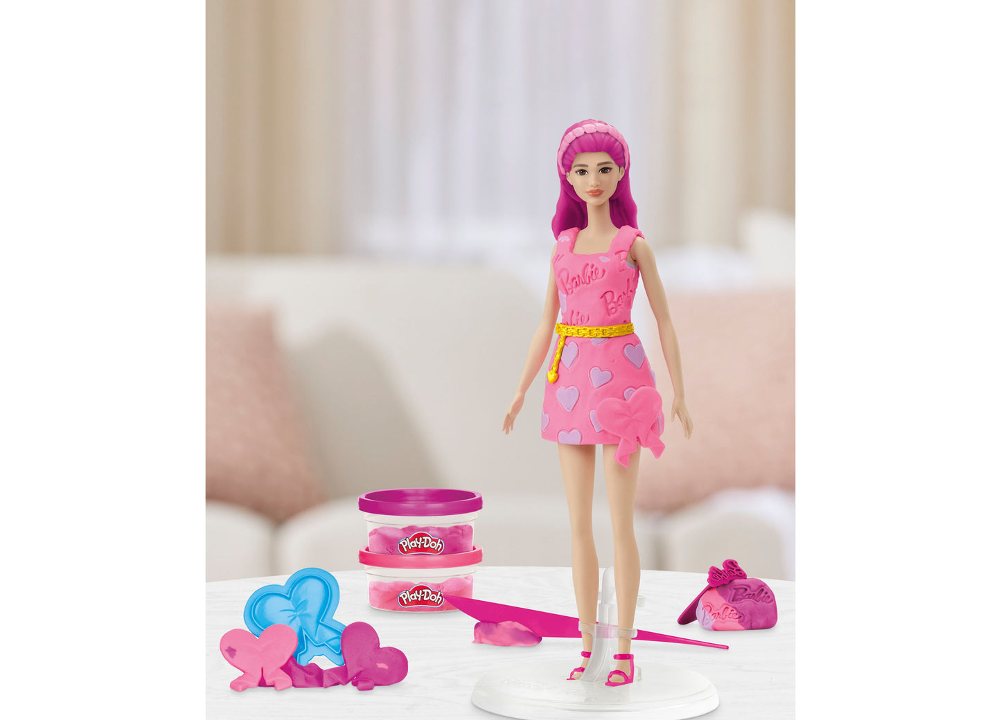 Play-Doh Barbie Hearts and Hair Set - Styling and Fashion Creation Kit