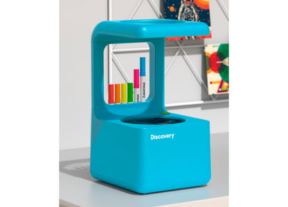 Discovery Kids Doodle Projector Light Art Station in turquoise with colorful dry-erase markers displayed in built-in ...