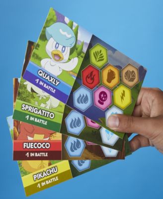 Pokémon Monopoly Edition Board Game with colorful hexagonal spaces, Pokémon characters including Pikachu, and game pi...