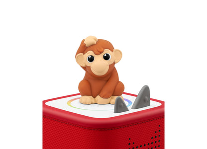 Tonies My First Tonies Jungle Set with brown monkey figurine on red speaker base