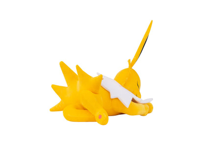 Pokémon 18 inch Sleeping Jolteon Plush Stuffed Animal Toy in yellow with spiky features and white pillow