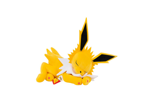 Pokémon 18 inch Sleeping Jolteon Plush Stuffed Animal Toy in yellow with black ear details and white chest