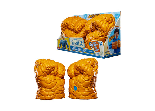 The Thing Clobberin' FX Fists role play toy — pair of oversized orange rocky fists with packaging shown above