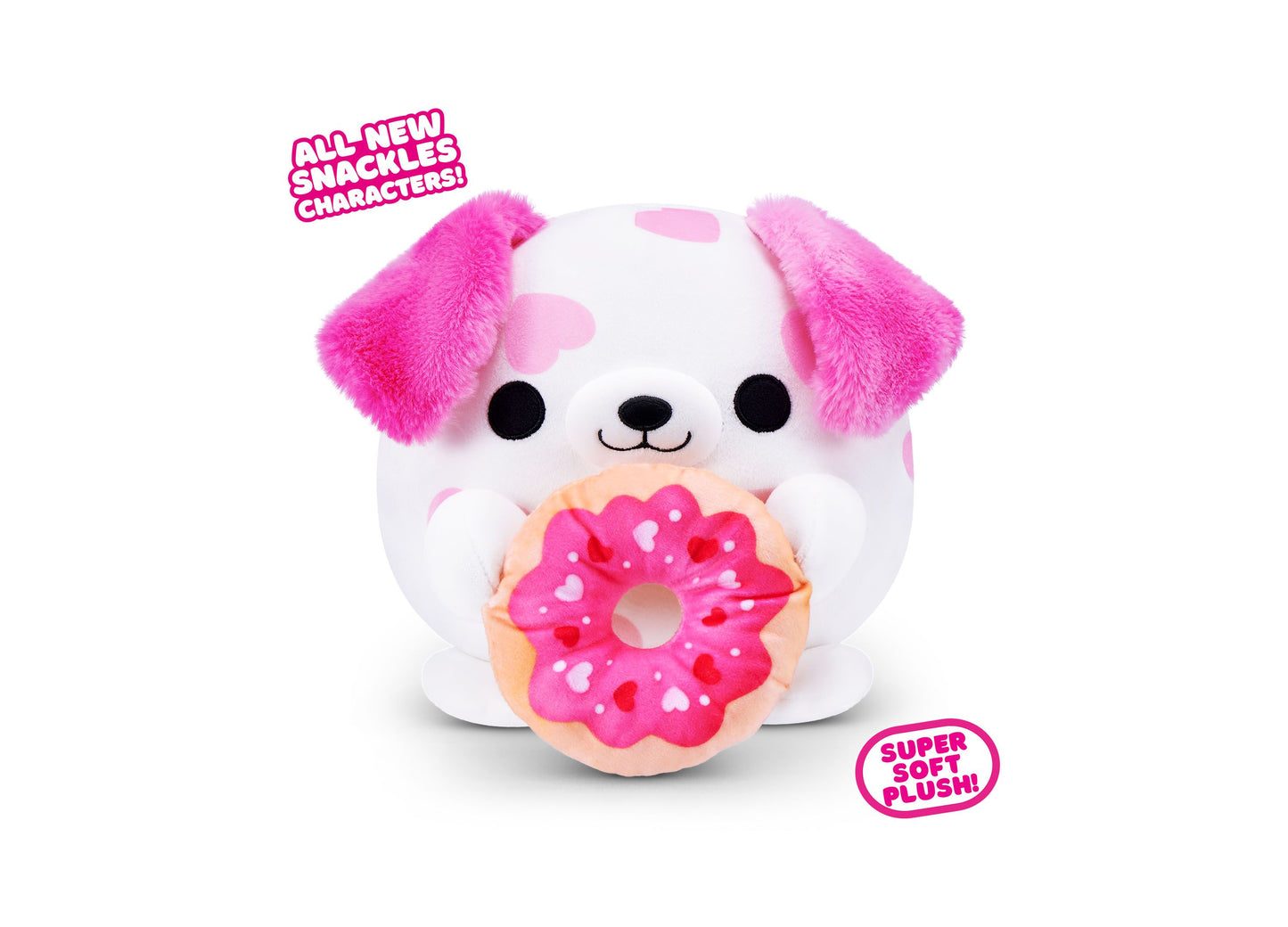 ZURU Snackles Valentine Edition 8 inch Dalmatian Plush with Donut Accessory