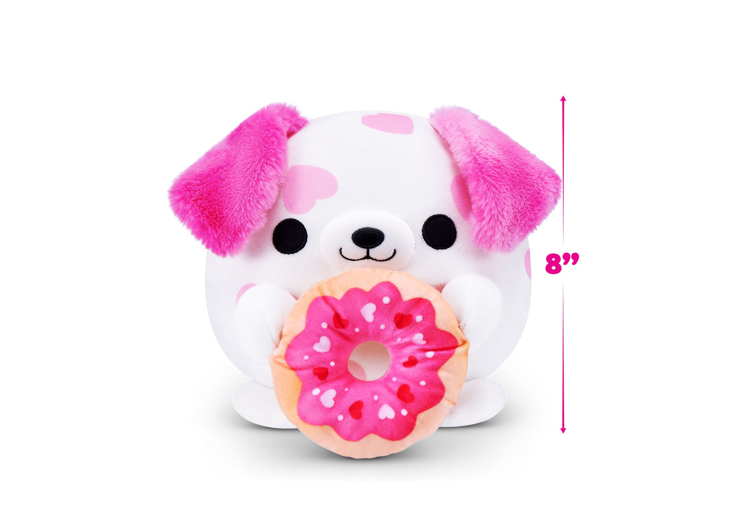 ZURU Snackles Valentine Edition 8 inch Dalmatian Plush with Donut Accessory