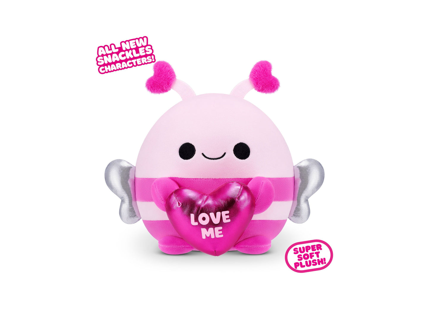 ZURU Snackles Series 2 Valentine 8 Inch Plush Bumblebee with Heart-Shaped Accessory