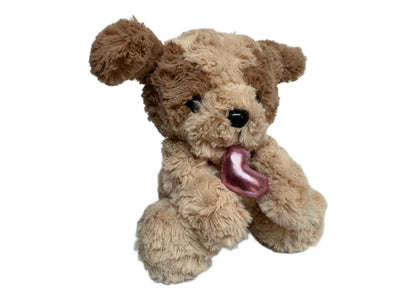 Cuddly Companions Wild Hippo Puppy Love Valentine's Plush Toy - White/Brown