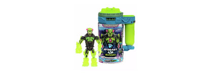 MrBeast Lab Mutation Chamber playset with neon green and black action figure, featuring transforming pod chamber with atomic earth panther design