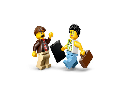 LEGO City Yellow Taxi Car 60487 with two minifigures and briefcases