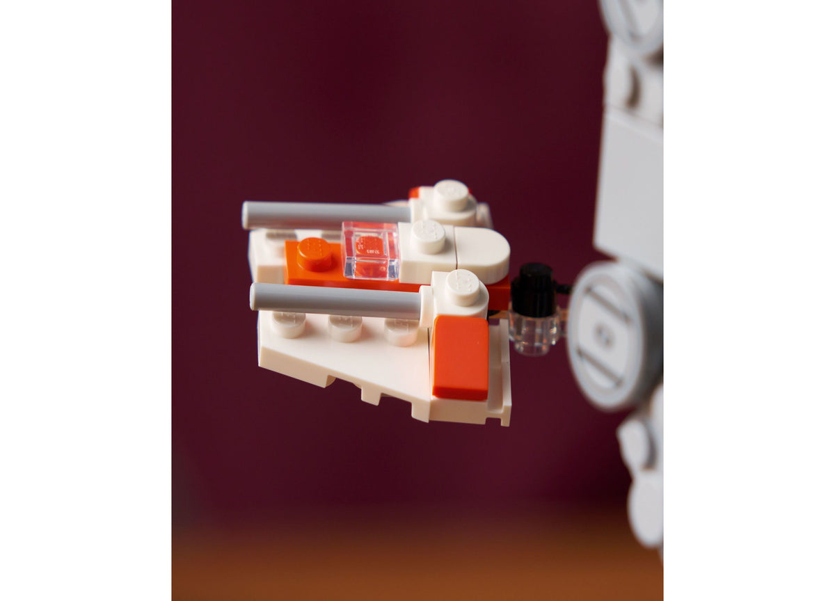 LEGO Star Wars AT-AT Walker Battle of Hoth set with cream and orange brick-built walker and vehicles