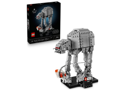LEGO Star Wars AT-AT Walker 525-piece set with gray Imperial walker and red Snowspeeder on display base