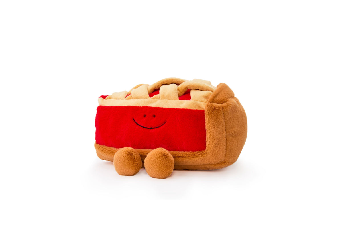 Geoffrey's Toy Box 10-Inch Fruit Pie Plush with smiling red face and tan crust details