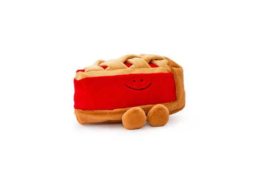 Geoffrey's Toy Box 10-Inch Fruit Pie Plush with red filling and smiling face