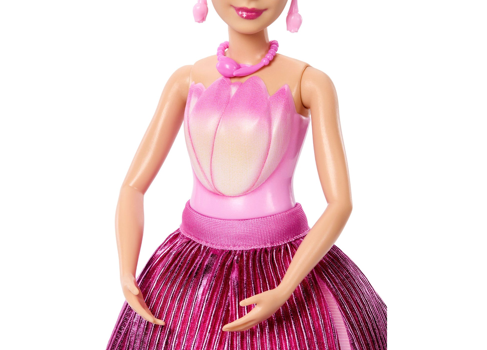 Barbie Petal Pop Scented Fashion Doll in pink tulip dress with accessories