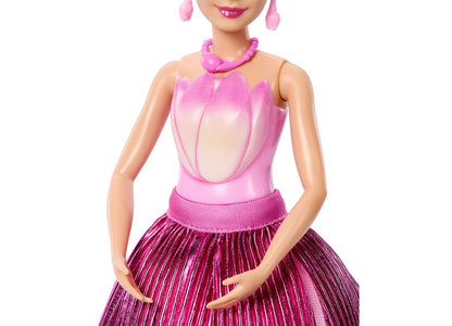 Barbie Petal Pop Scented Fashion Doll in pink tulip dress with accessories