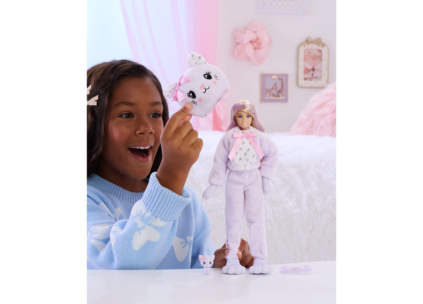 Barbie Cutie Reveal Cuddly Series Kitten Doll with Accessories