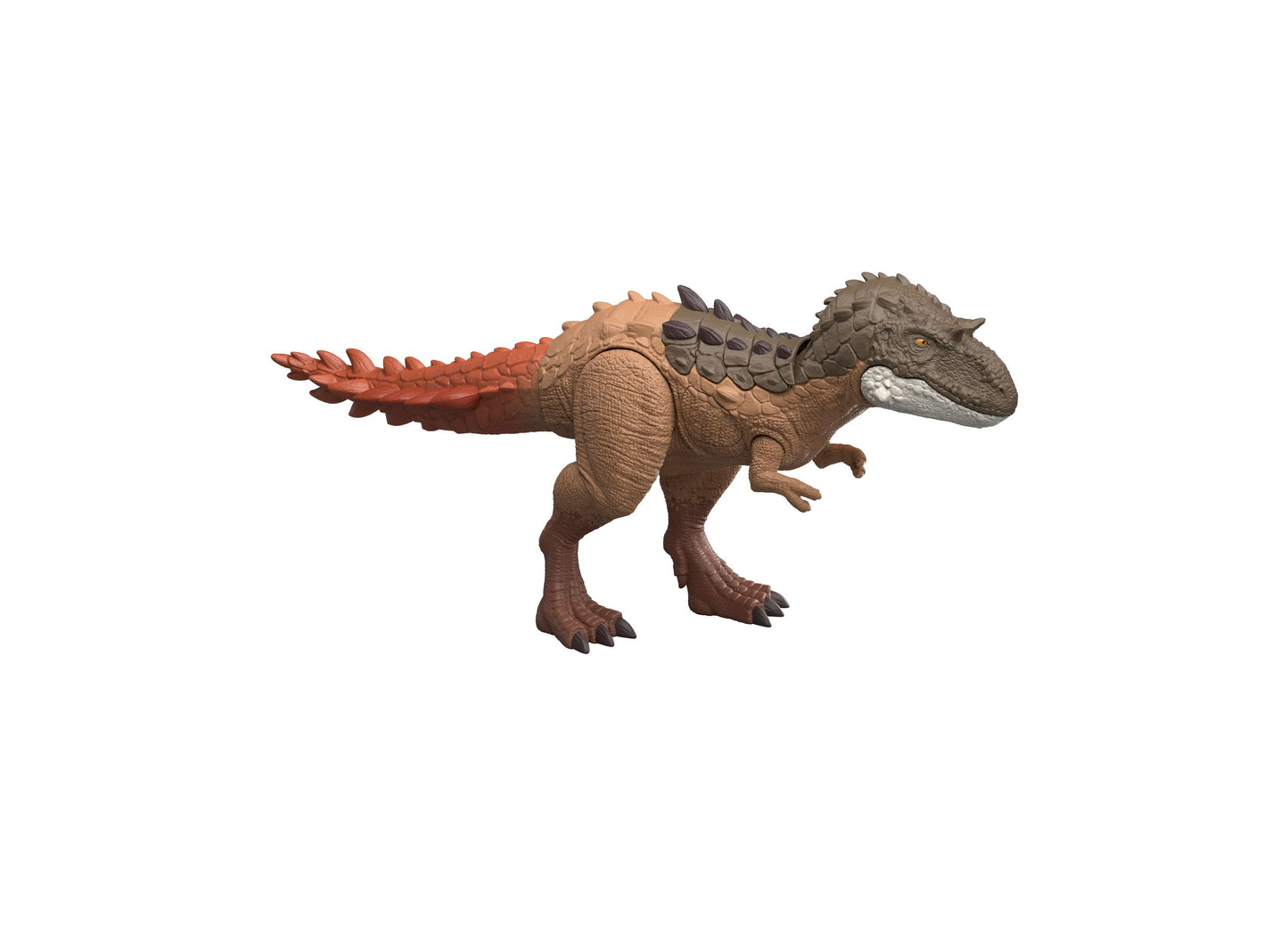 Jurassic World Gorgosaurus dinosaur action figure with brown scales and red tail details