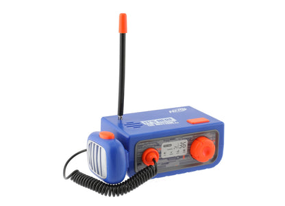 Nerf 3-Way Walkie Talkie Base Station Kit in blue and orange with antenna