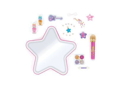 Make It Real Backstage Glam Cosmetic Studio Kit with star-shaped mirror, microphone, and accessories