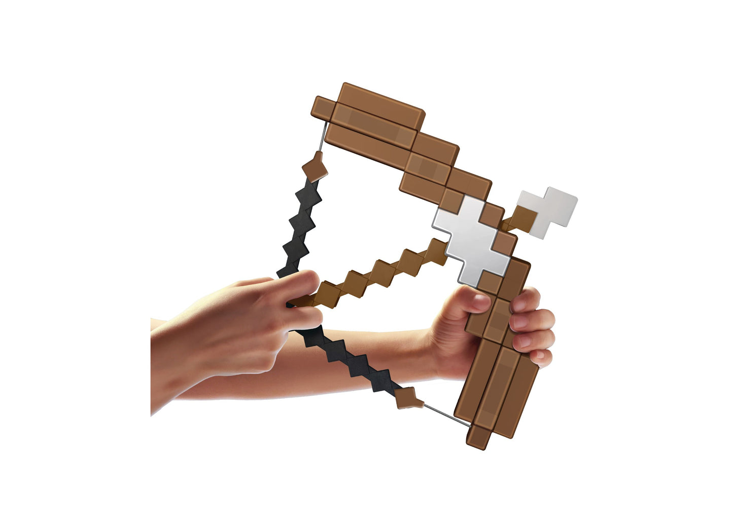Minecraft Ultimate Bow and Arrow Role-Play Toy with brown and gray blocks