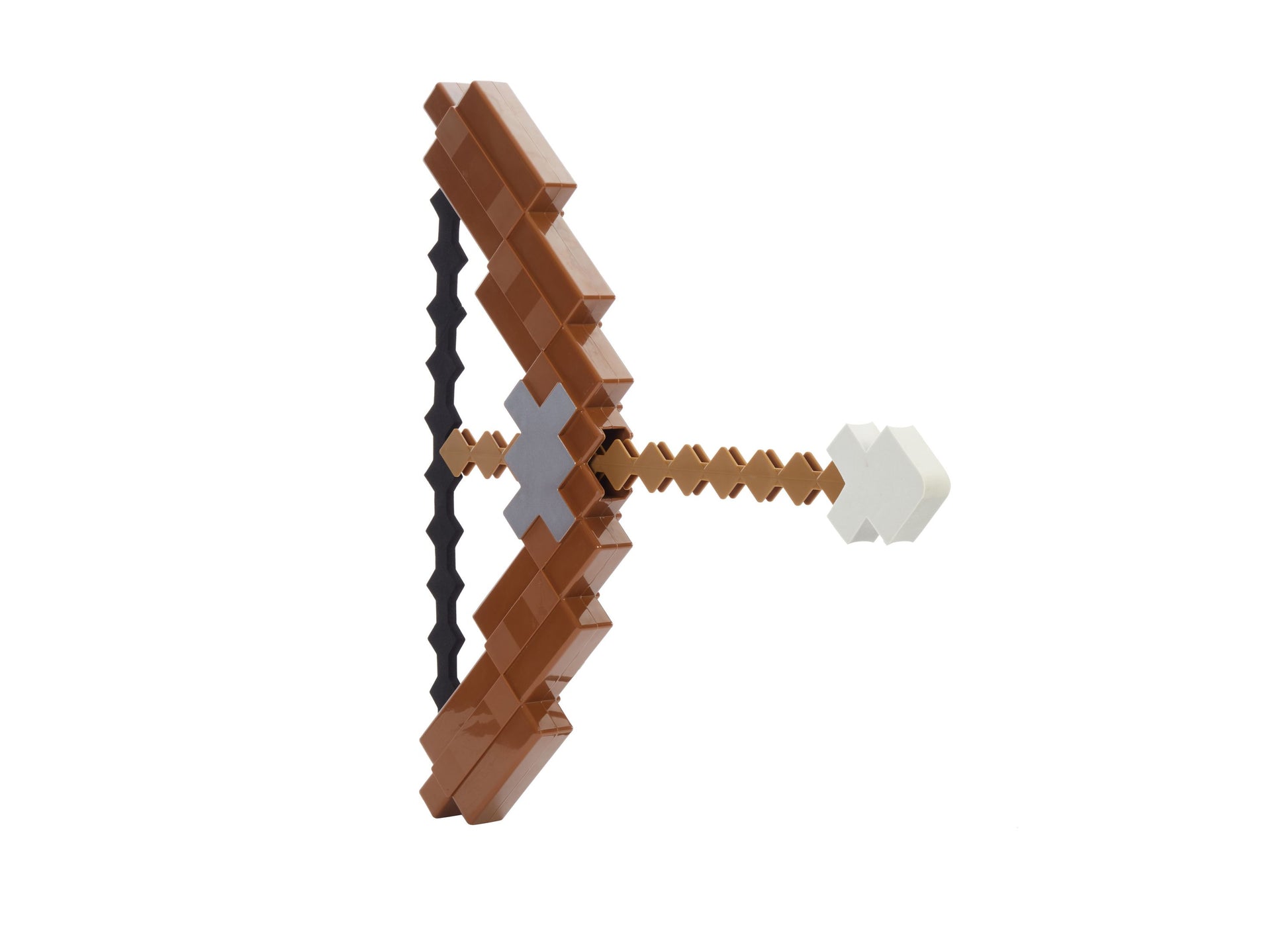 Minecraft Ultimate Bow and Arrow Role-Play Toy with brown wooden bow, black string, and white arrow