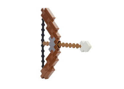 Minecraft Ultimate Bow and Arrow Role-Play Toy with brown wooden bow, black string, and white arrow