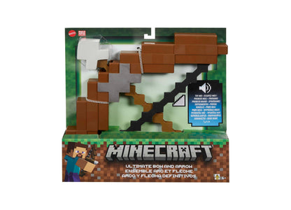 Minecraft Ultimate Bow and Arrow role-play toy set with brown and black pixelated design