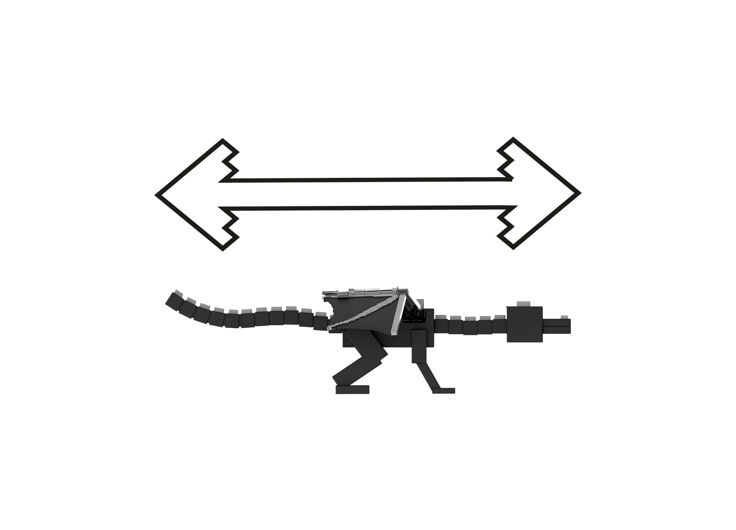Minecraft Ender Dragon Action Figure with extending black body and articulated limbs