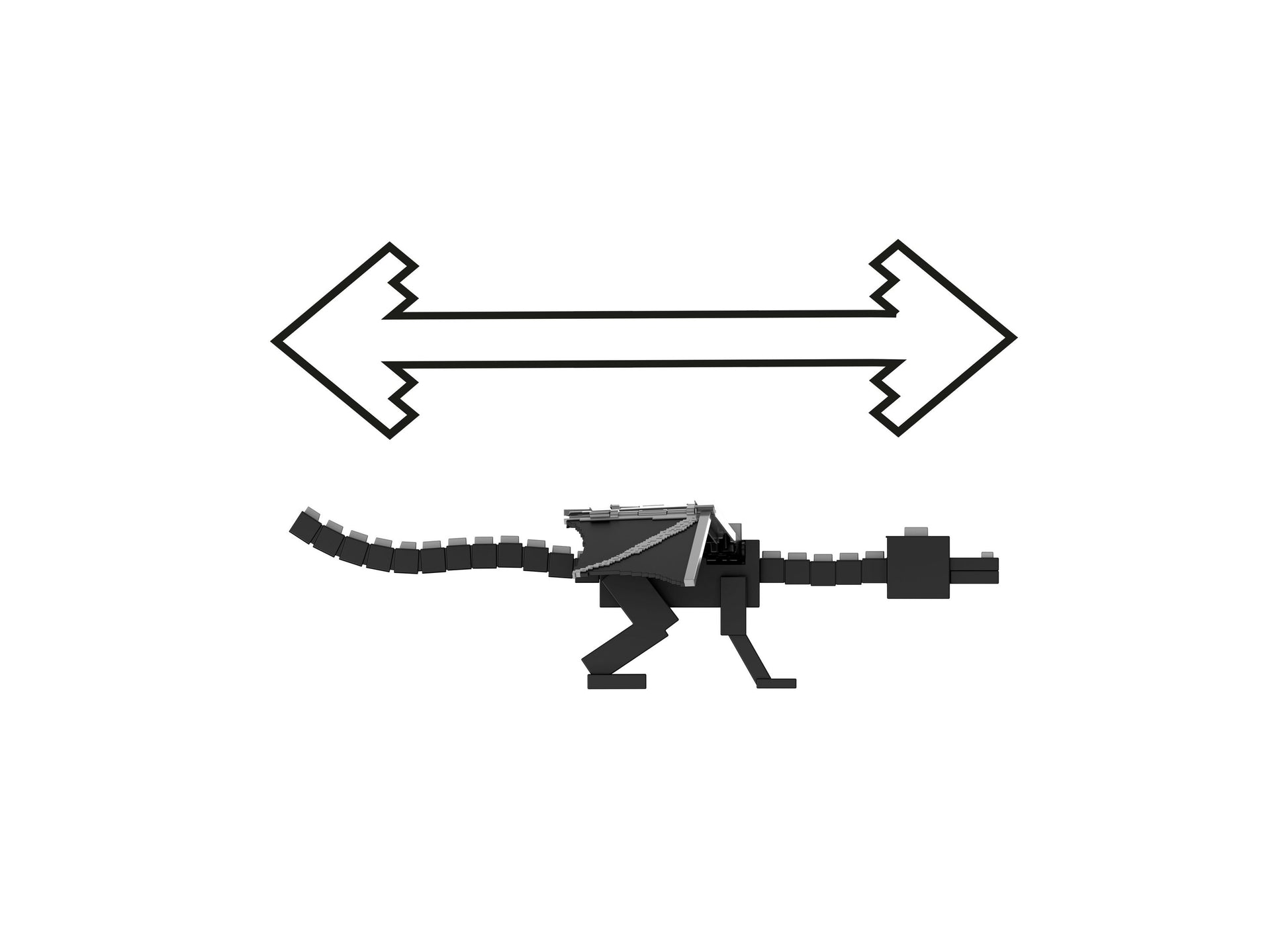 Minecraft Ender Dragon Action Figure with extending black body and articulated limbs