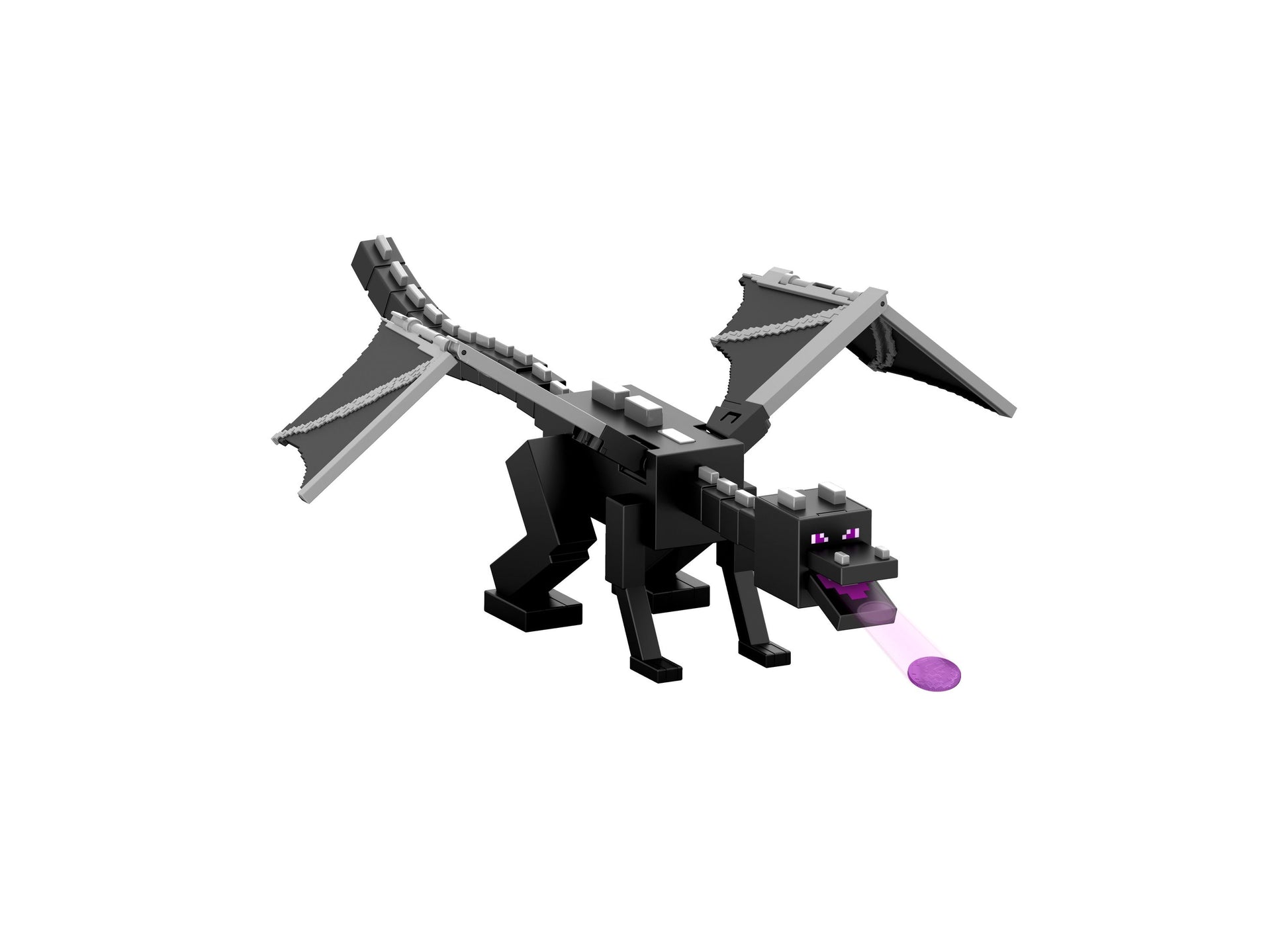 Minecraft Ender Dragon Action Figure with purple breath attack effect