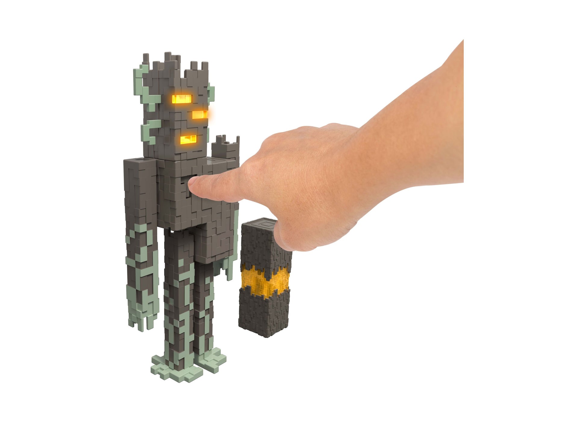 Minecraft The Creaking 8" Action Figure with glowing yellow eyes and light-up features