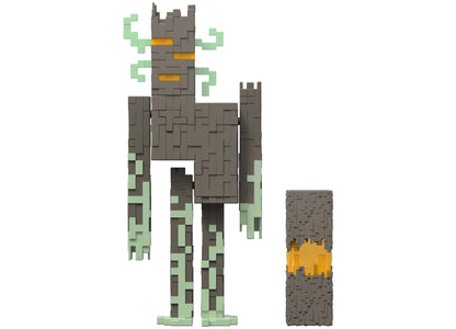 Minecraft The Creaking 8" Action Figure with light-up features and stone block accessory