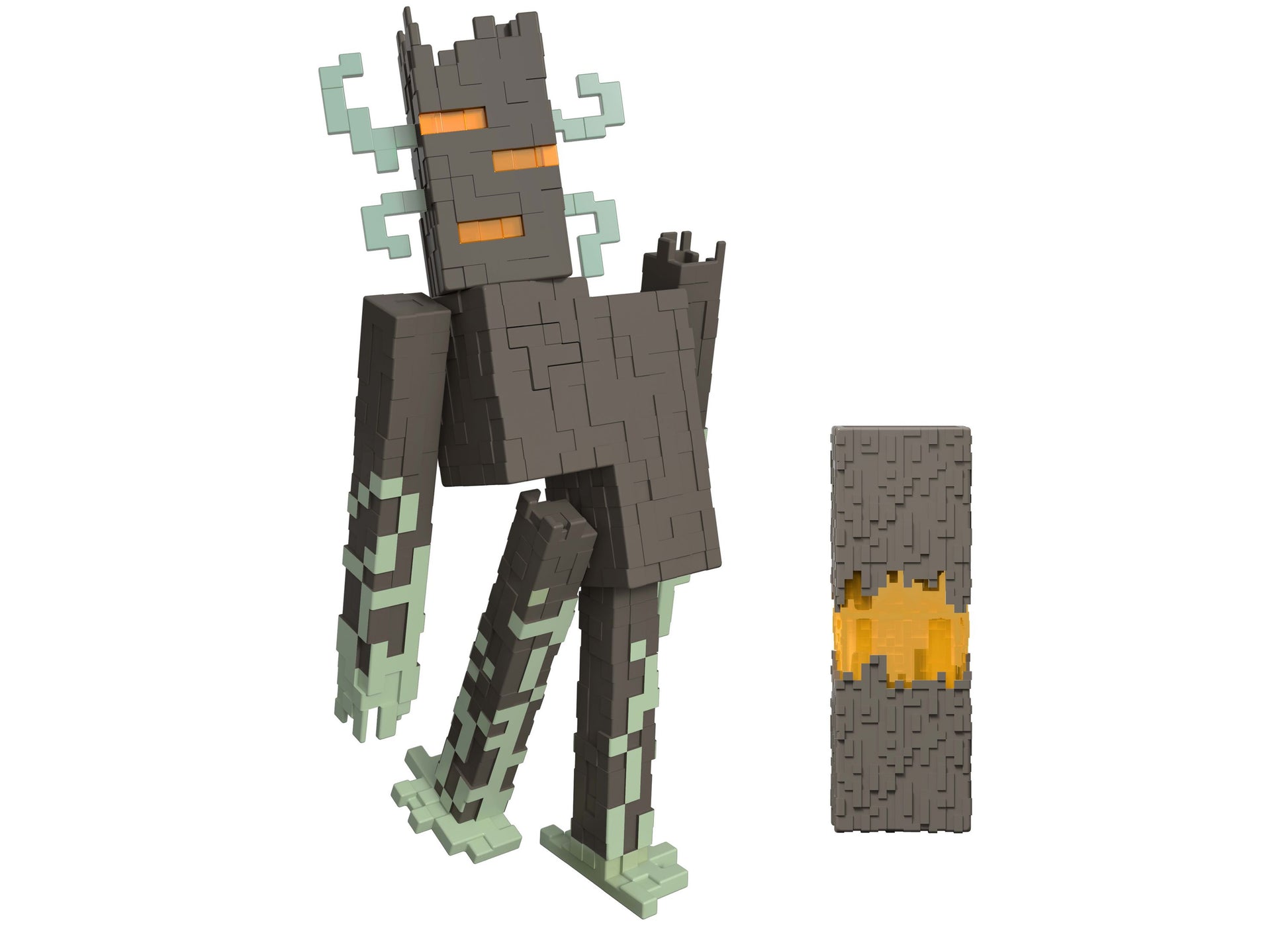 Minecraft The Creaking 8" Action Figure with lights, sounds, and stone block accessory