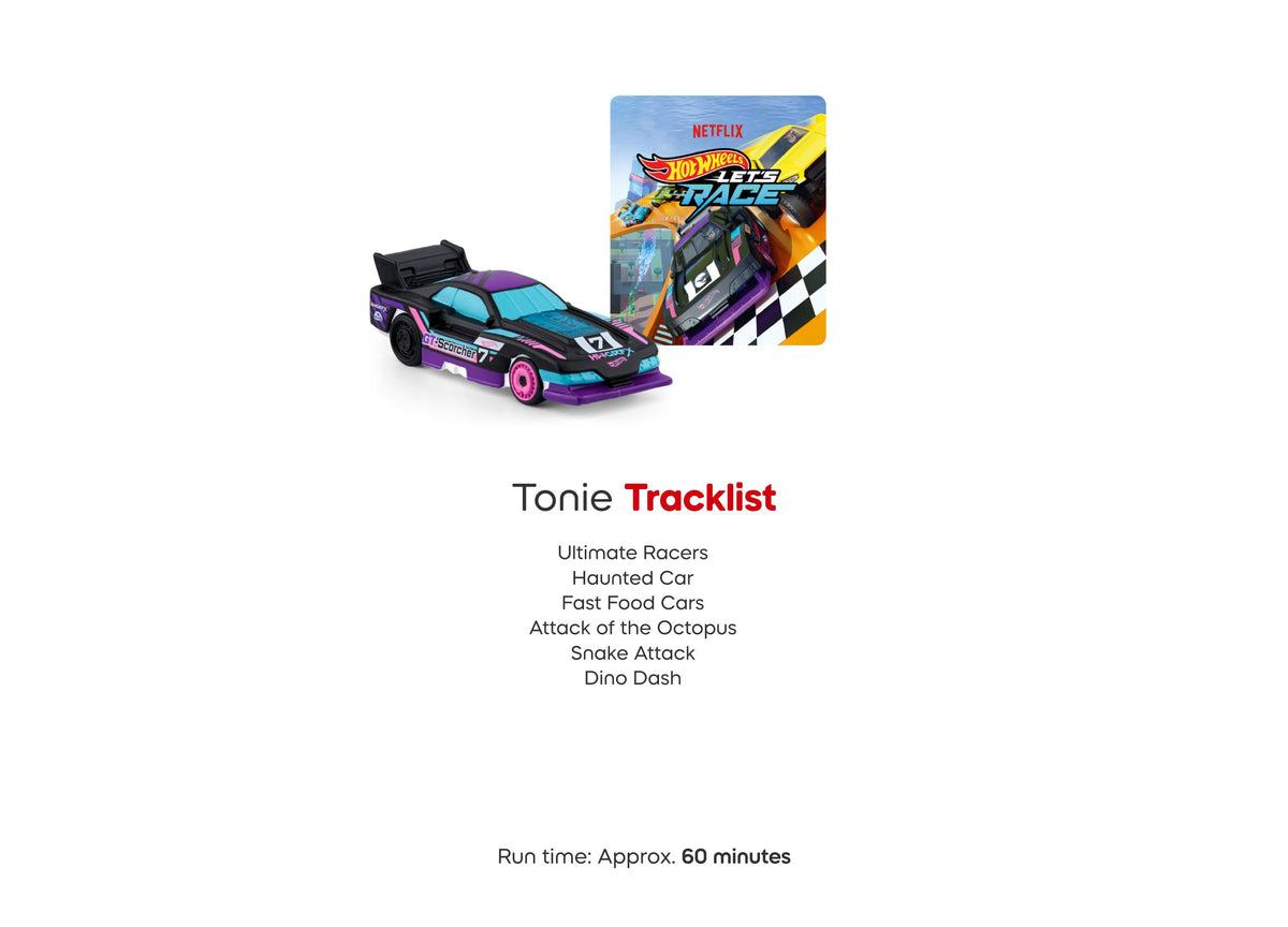 Tonie Hot Wheels Let's Race audio figurine in purple and black with packaging