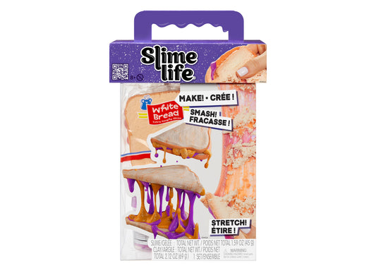 Slime Life Peanut Butter and Jelly Slime Kit with purple and orange stretchy slime