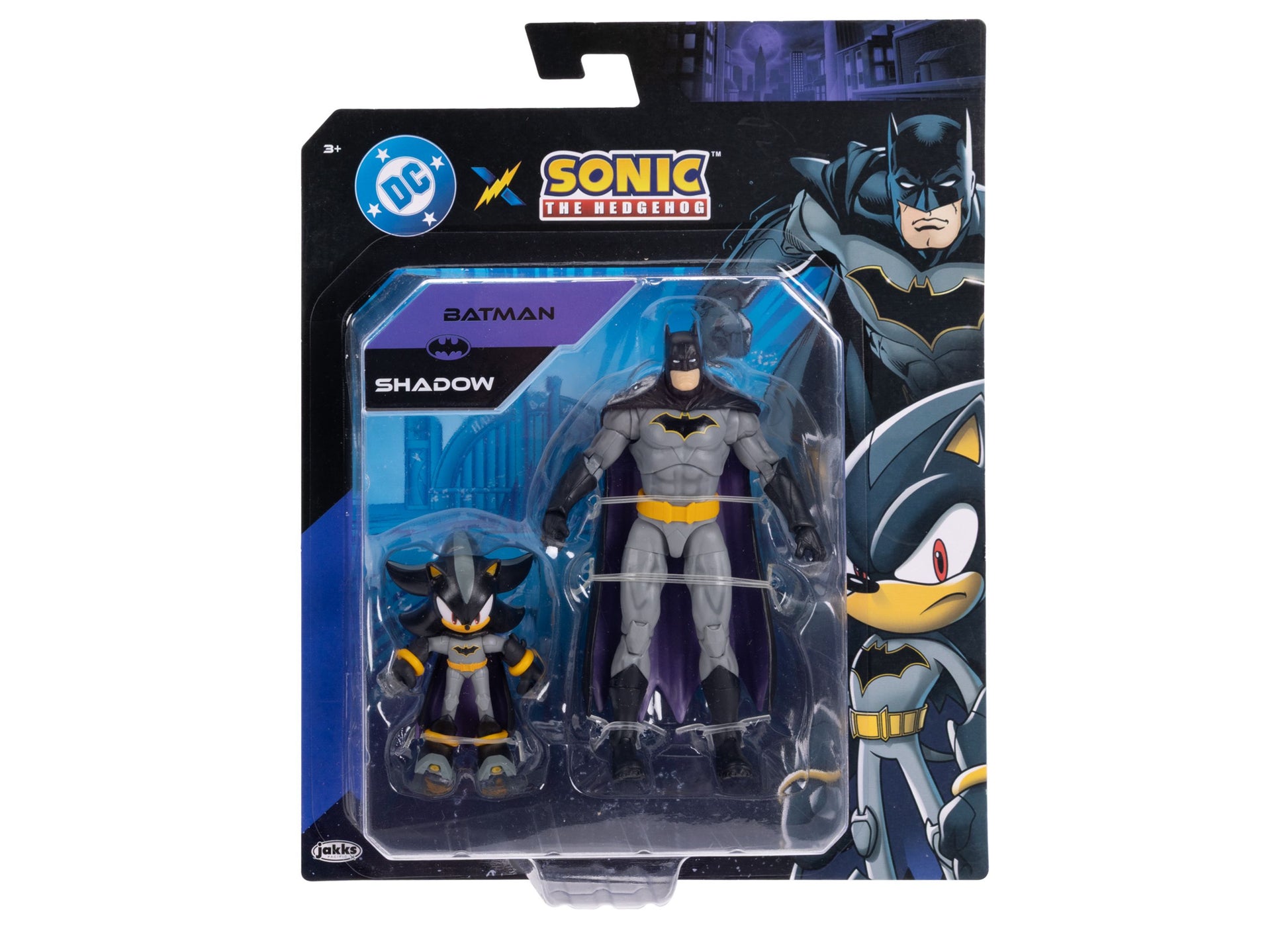 DC Comics and Sonic The Hedgehog crossover action figure set containing Batman Shadow and Batman figures in packaging