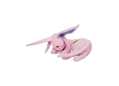 Pokemon 18 inch Sleeping Espeon Plush Toy in pink with blue accents